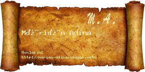 Márián Adina névjegykártya